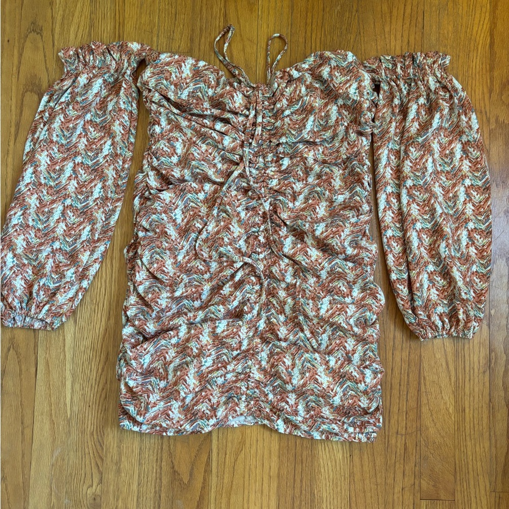 Luxxel Off-Shoulder Patterned Mini Dress